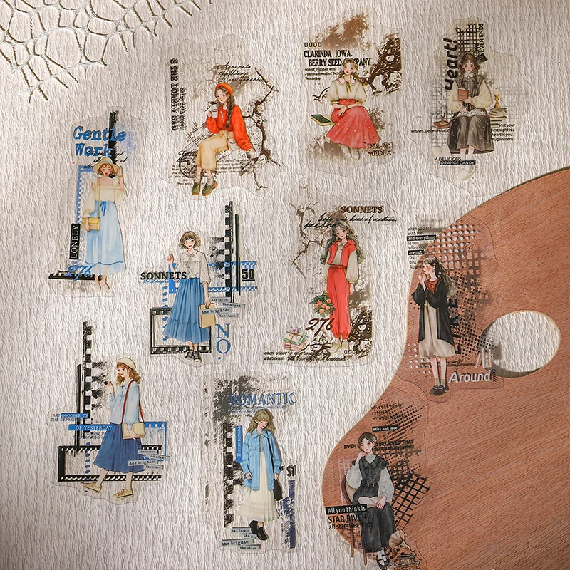 

Журнал GO, 10 шт., модные наклейки с персонажами для девочек, украшения для багажа, ноутбука, скрапбукинга, дневник, сделай сам, наклейки для молодых леди, канцелярские принадлежности