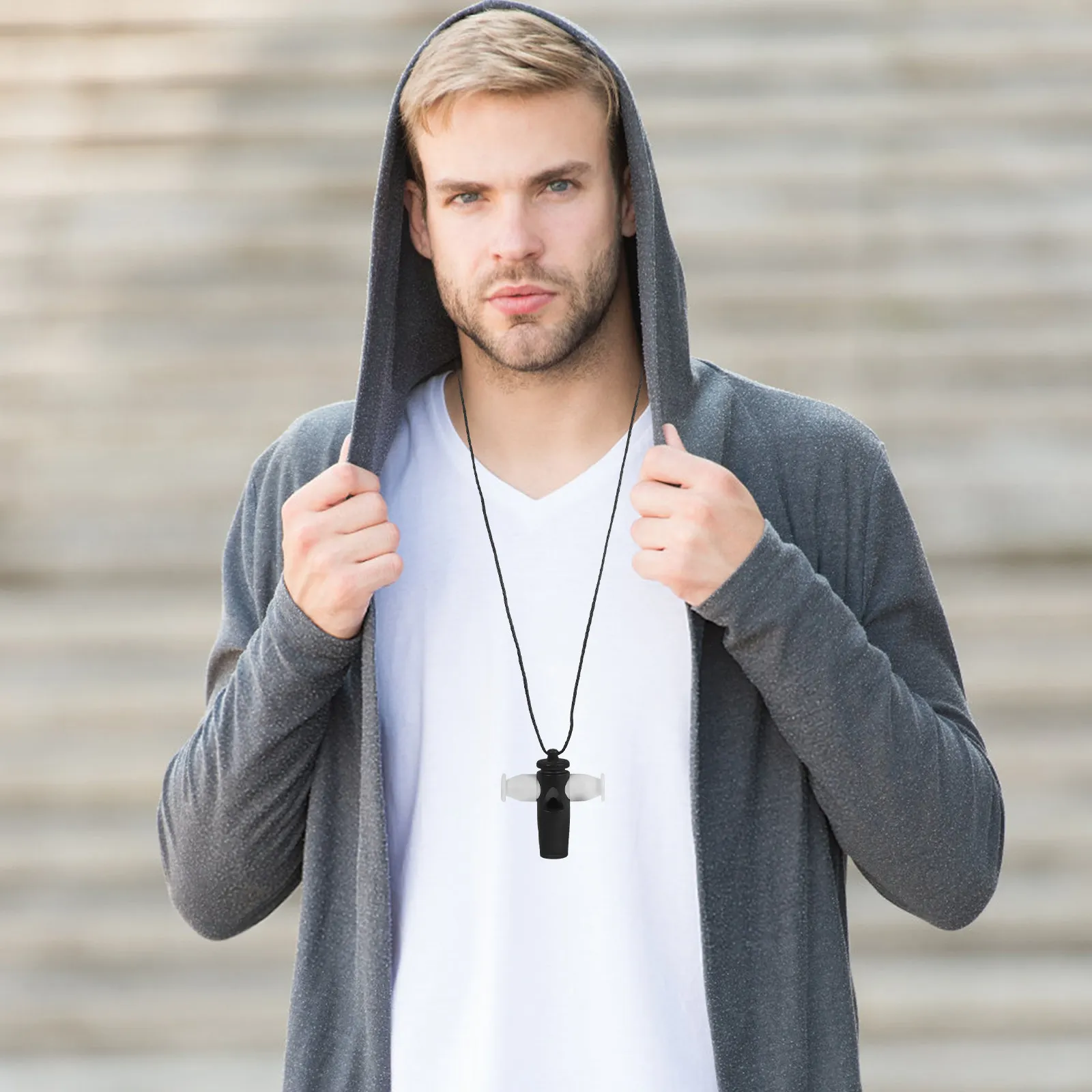 Silbato Samba ABS Negro Resistente y Portátil, Apto para Adultos, Método de Enseñanza Orff, Instrumento Musical de Percusión