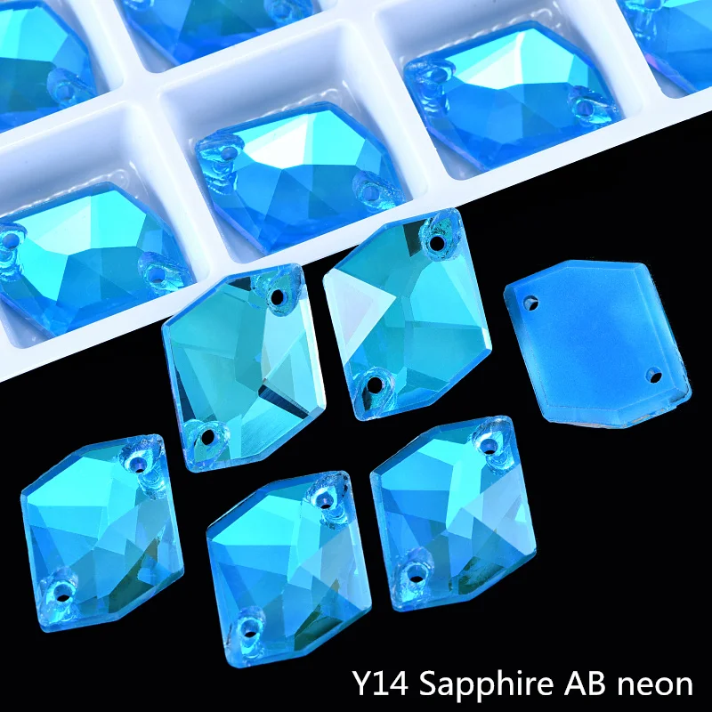 OLeeya K9 Glas Neon Fluoreszierende Kosmische Näh-Strass-Steine mit Kanten und Abschrägungen zum Aufnähen für Kleidung und Accessoires – Detail 8