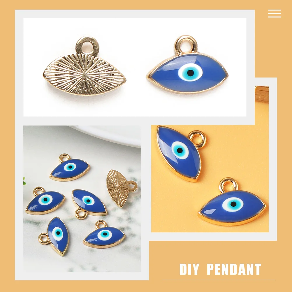 

50pcs Beaded Bracelet Accessories Shaped Pendant Charms Large Alloy Evil Eyes DIY Jewelry Making Craft Necklaces Pendants