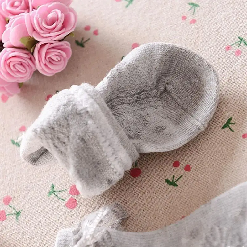 R66D Baby Girls Eyelet Lace Flower Ankle Short Socks Newborn Infant Toddlers Cotton