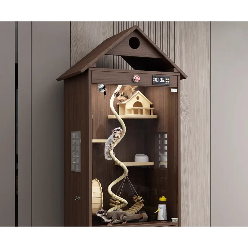 Honey bag glider incubator cage ventilator wood cabinet pet feeding box flower branch mouse squirrel cage villa