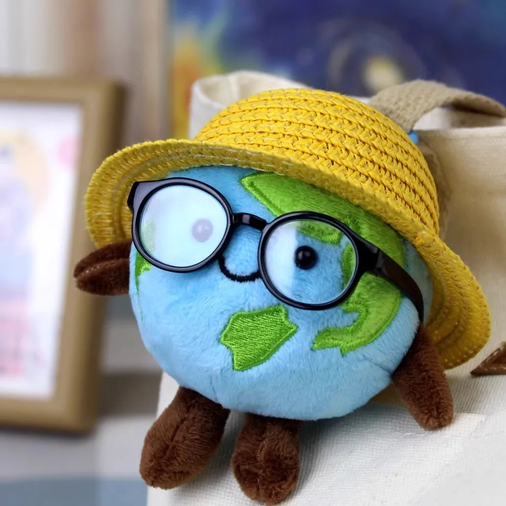 Decorazione pendente per borsa per bambola di peluche piccola terra 10 cm Portachiavi giocattolo di peluche carino Ciondolo per auto Regalo a sorpresa per le vacanze Raccogliere ornamento