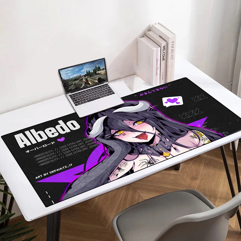 Large Mouse Pad Gamer Albedo Anime Sexy Girls Rubber Mat Mausepad Gaming Laptops Pc Accessories Deskmat Mousepad Mats Keyboard