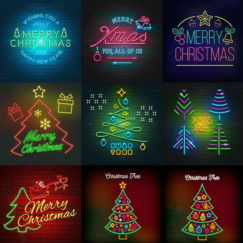 IWP Factory Price Indoor Lighting Night Lights Holiday Christmas Tree Costomized  Free Design Shop Room Decor Logo Neon Signs