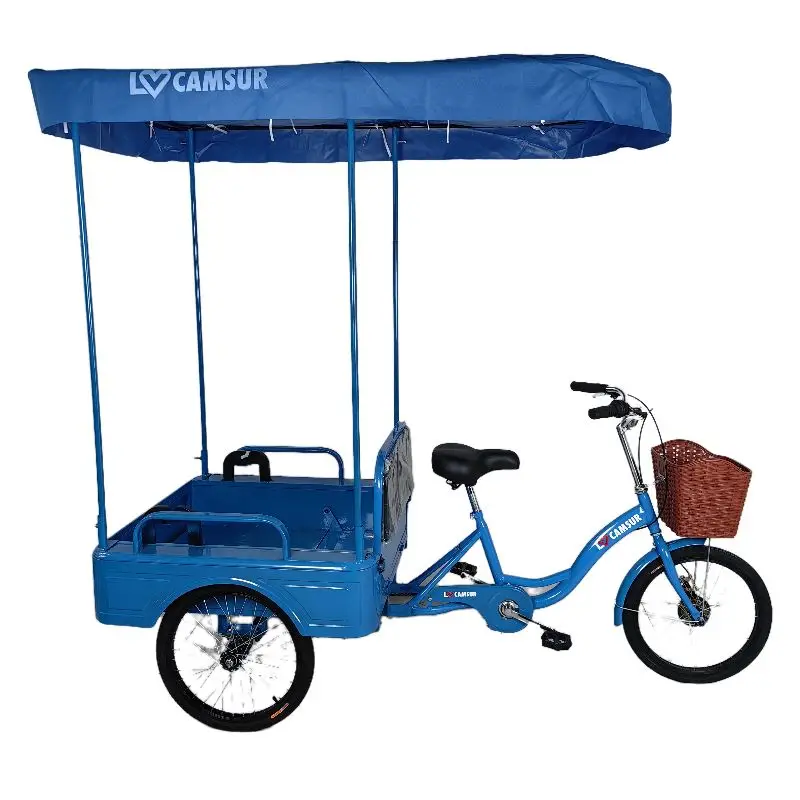 

Взрослый стальной каркас, удобное сиденье, безопасное сиденье для человека, 3-колесное открытое тело, грузовой трайк, рикша, пассажирский трехколесный велосипед, экспорт 20 дюймов, 100 кг