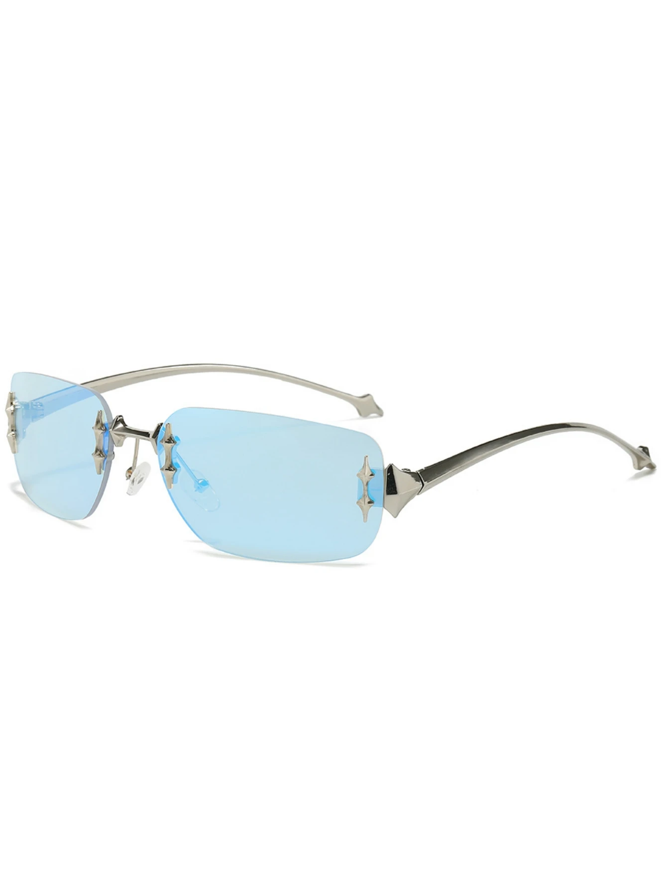 Moda nuevo elemento demonio gafas de sol sin montura personalidad Miding gafas de sol decorativas tendencia y2k