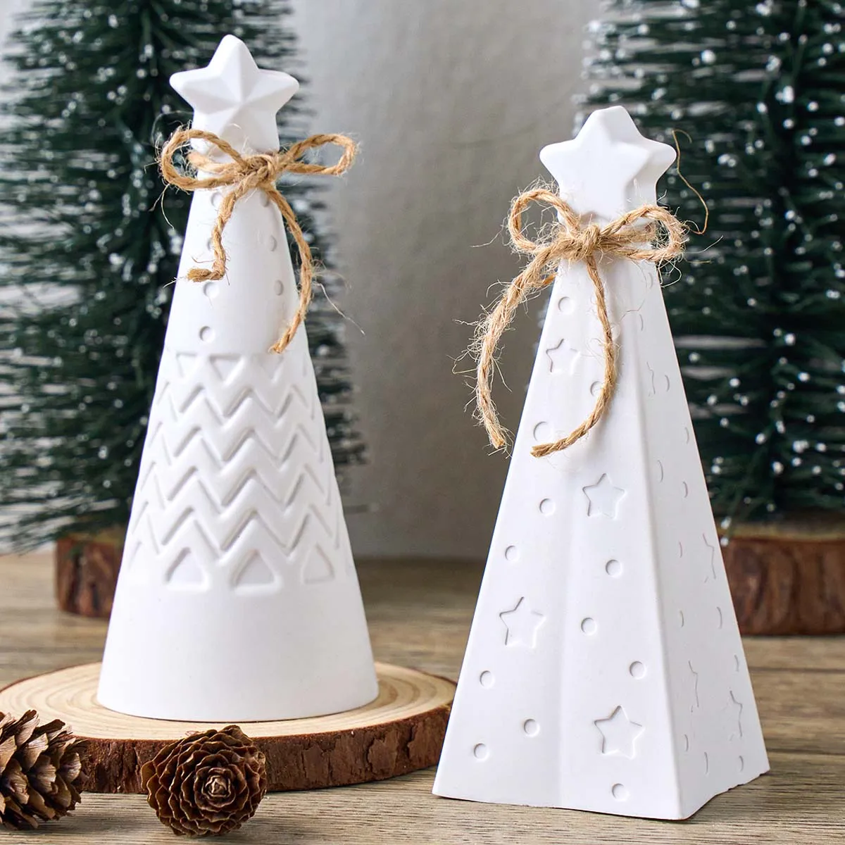 Weihnachten Ornament Säule Silikon Kerze Form DIY Handgemachte Stern Kegel Aromath Seife Gips Harz Weihnachten Formen Hause Handwerk Dezember – Detail 5
