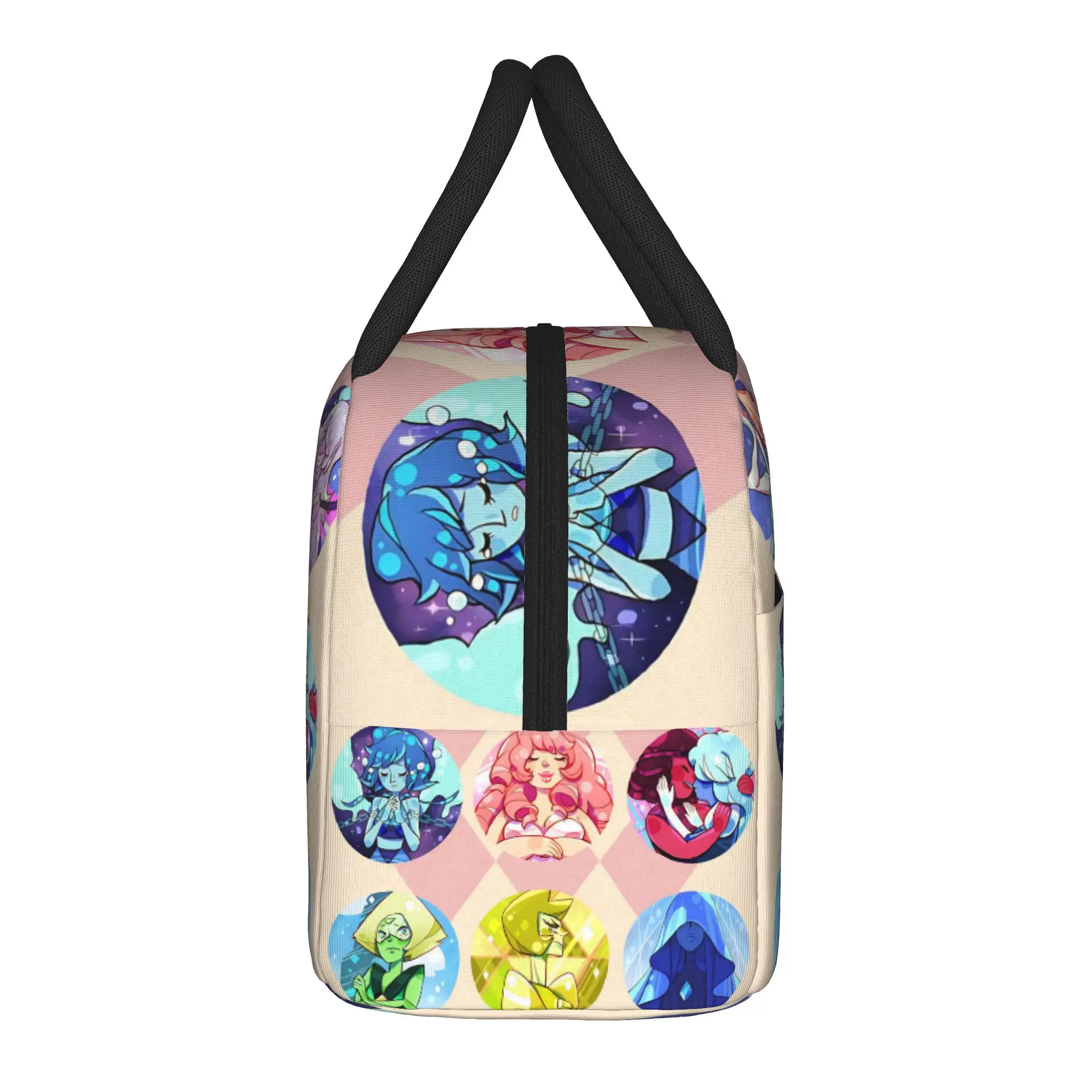 Crystal Gems Steven Universe  Lunch Bag For Women Design Lunch Box School Cooler Bag Portable Oxford Thermal Tote Handbags