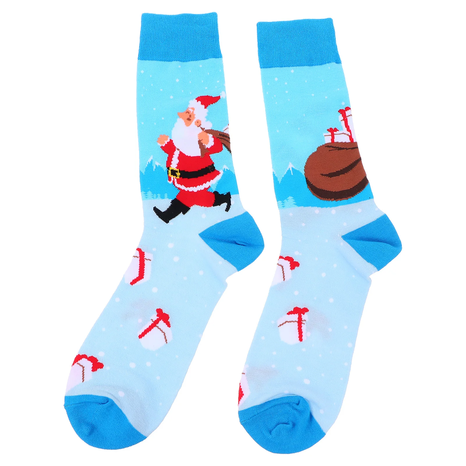 

1pcs 1 Pair Mid-Calf Cotton Socks For Men Christmas Theme Warm Winter Stocking Festival Gift Xmas Male Socks Durable Comfortable