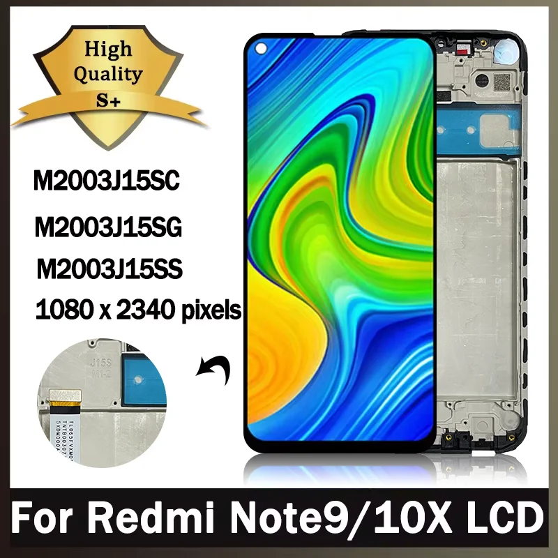 For Xiaomi Redmi Note 9 Lcd Display Touch Screen Digitizer 10 Touch Assembly Replacement With Frame For Redmi 10X 4G