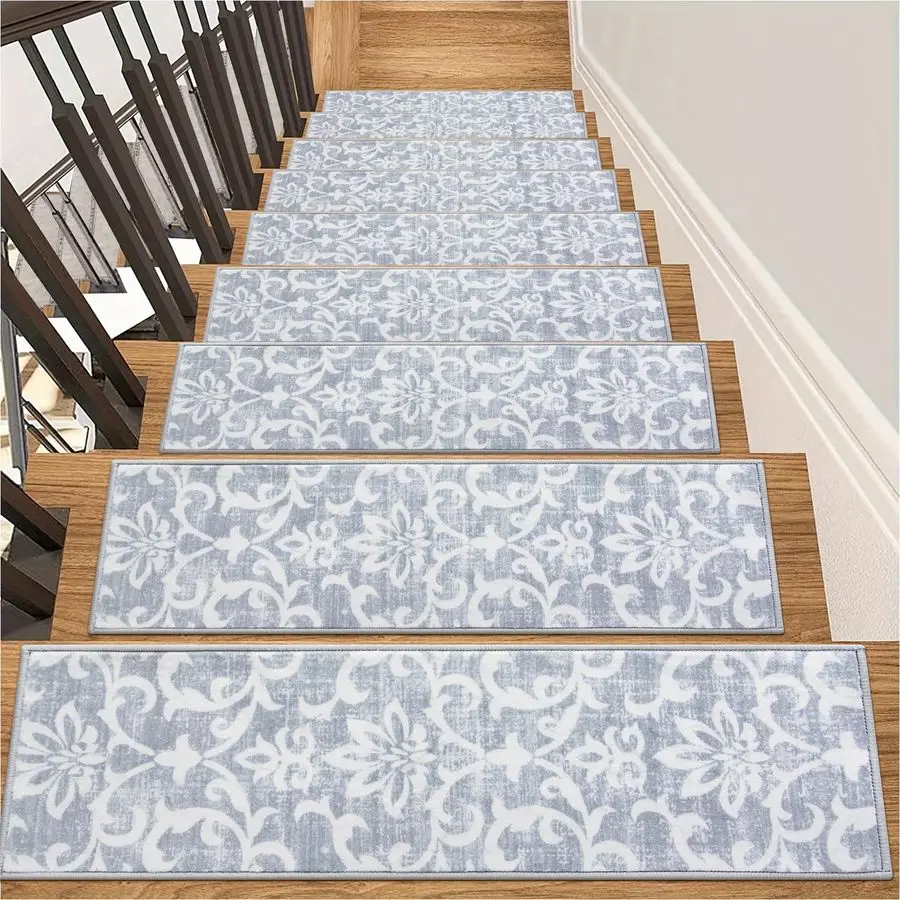 

Carpet Stair Treads Non Slip Backing, 15 Pack 8 X 30 Stair Treads for Wooden Steps Indoor, Soft Washable Stairway Stair Runners