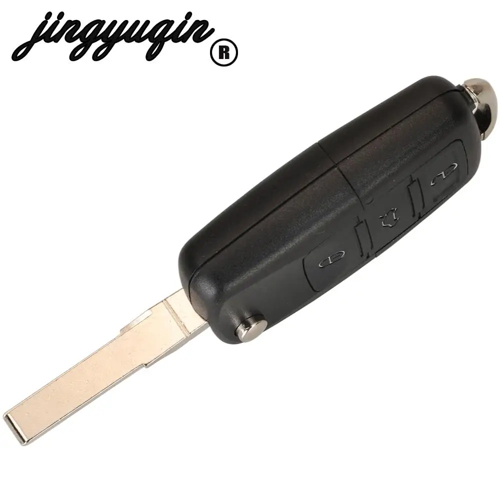 jingyuqin 1K0 959 753 N Do VW Volkswagen Golf Jetta Golf Passat Beetle 434Mhz Flip Remote Key ID48 Chip 3 Buttons 6QE 959 753