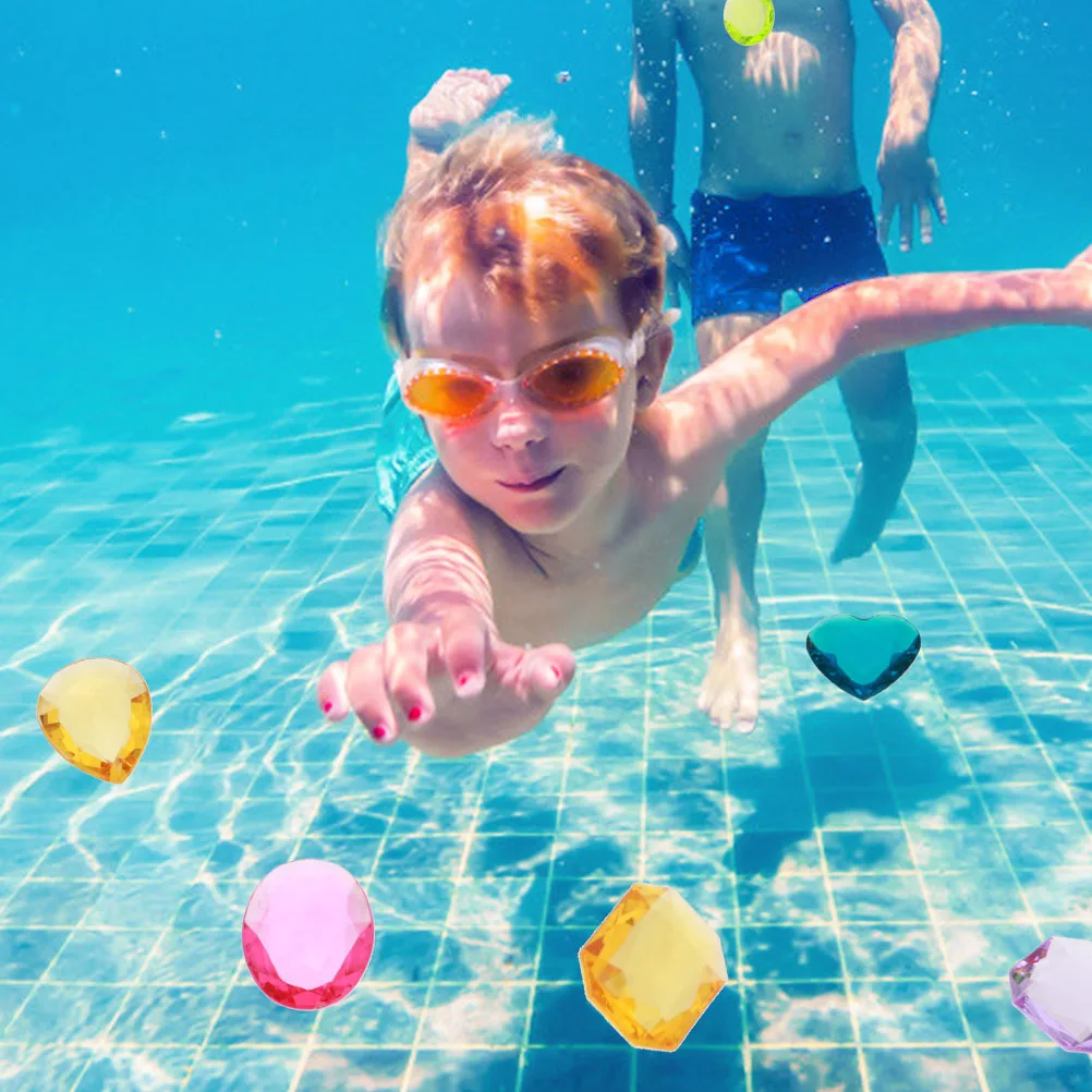 

2Sets Fake Gems Children DIY Props Plastic Lightweight Not Easy Damaged Storage Box Gems Toys Diamonds Toys Children DIY Props