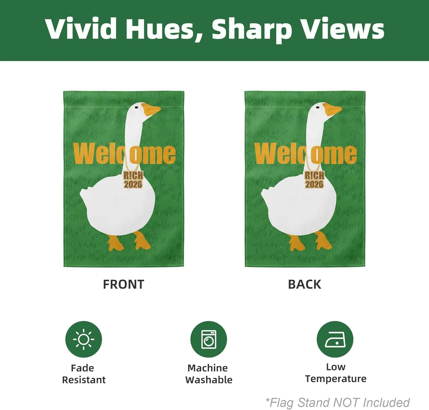 Funny Honk Goose Meme Garden Flag 12x18 Inch Double Sided, Welcome Burlap Small Yard Flag for Outside, Seasonal Holiday Outd SSL