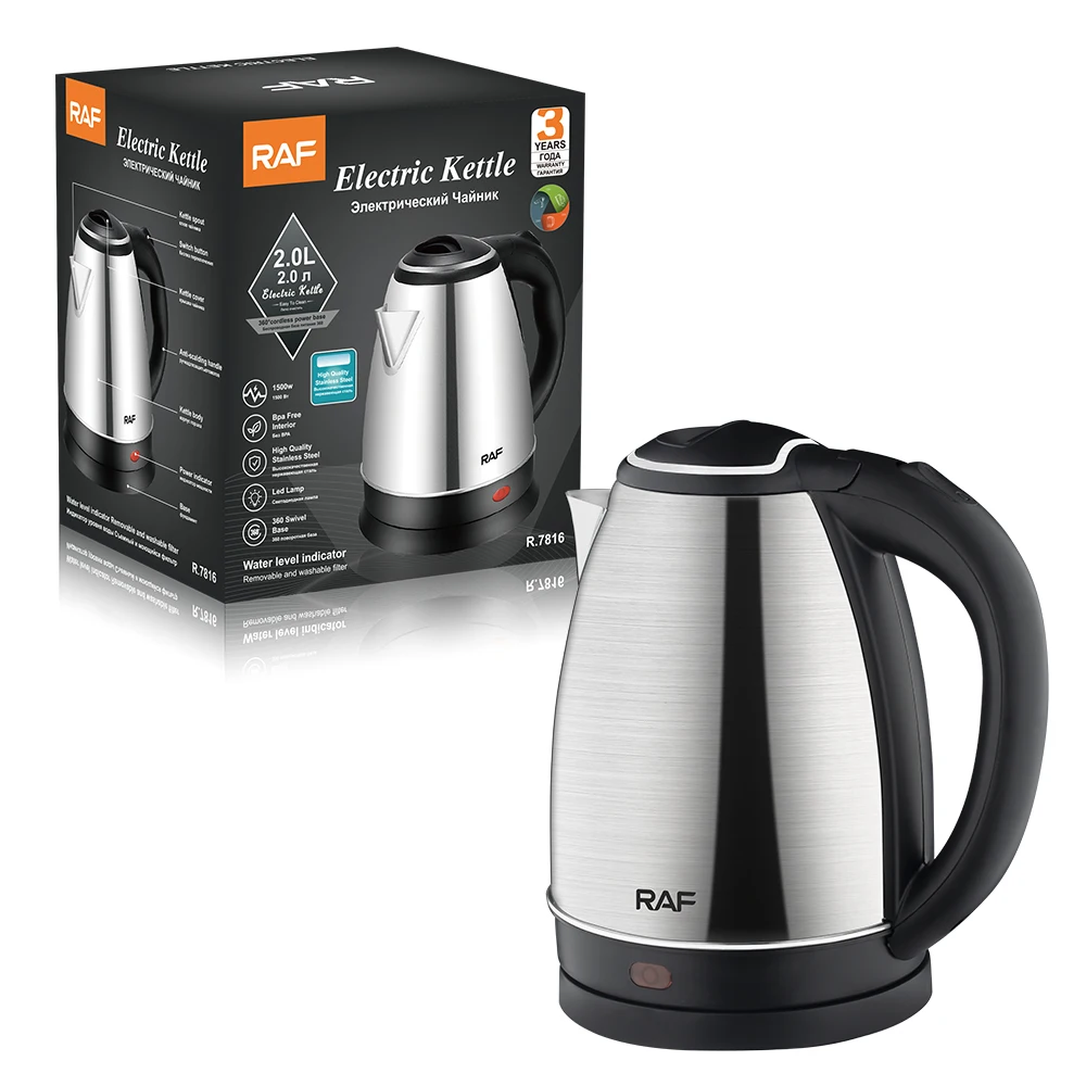 RAF Wholesale 2L Instant Water Heating Stainless Steel Daily Using Home Appliances Electric Kettle