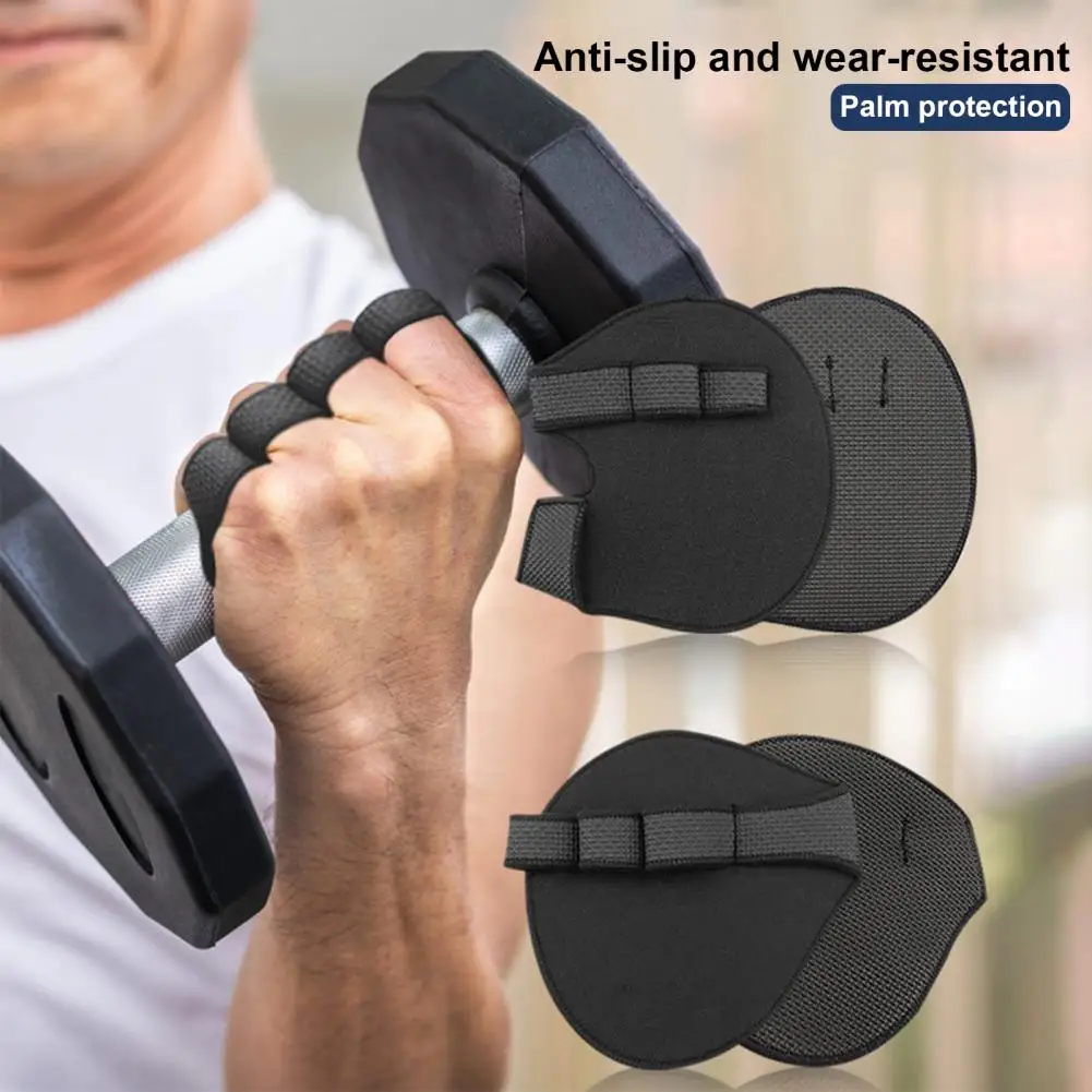 

1 Pair 4-Finger Fitness Grips Pad Hand Cocoon Prevention Non-slip Powerlifting Lifting Pull-up Unisex Hand Palm Protector Guard