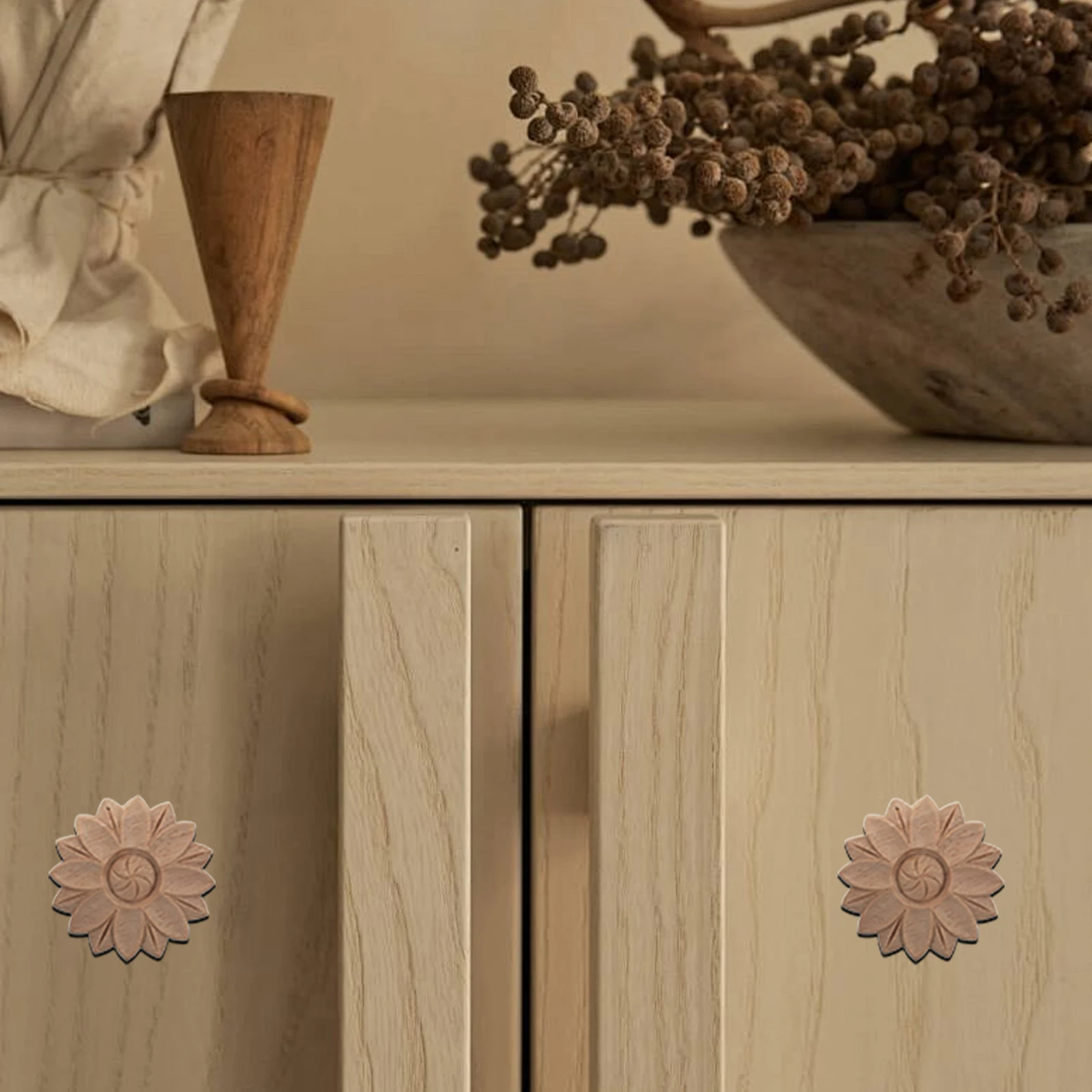

10pcs Solid Wood Carved Flowers Appliques Vintage Door Frame Decorations Furniture Retro Ornaments