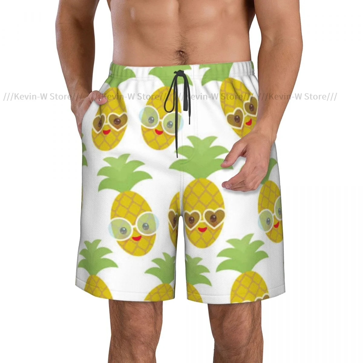 Swimwear Mens Swim Shorts Beach Swimming Trunks For Man Cute Pineapple With Sunglasses Swimsuit Surf Board Bathing Suit