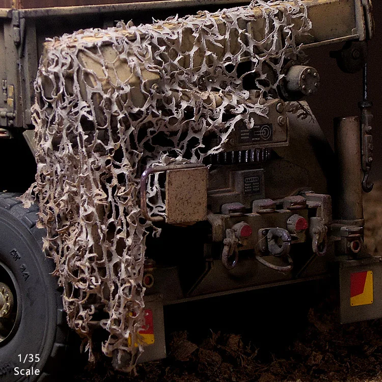 Acessórios em miniatura 1/35 cena camuflagem rede de ocultação tecido ultrafino, para construção de modelo de tanque militar