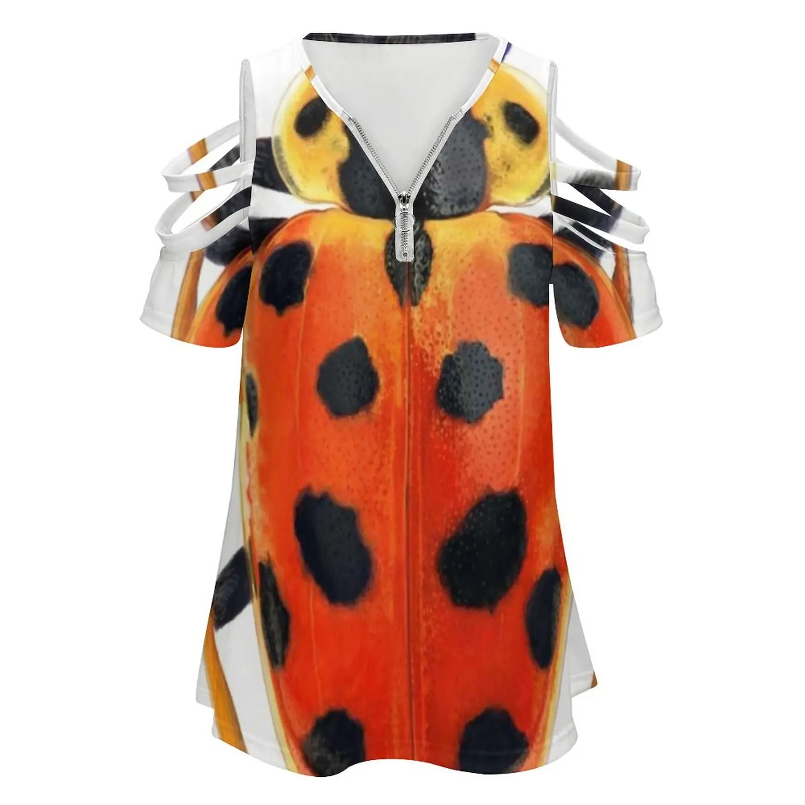 Orange Beetle Women T-Shirt Crewneck Casual Short Sleeve Tops Summer Tees Beetle Bug Insect Crawl Creepy Crawly Creature Animal