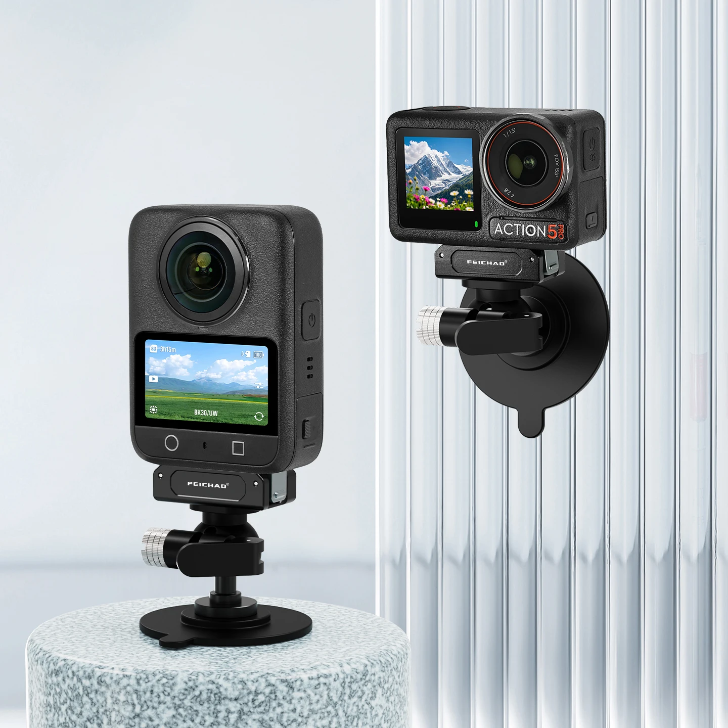 

Универсальное магнитное и клейкое всасывающее крепление с быстросъемной и шаровой головкой для DJI OSMO Action, GoPro, камер Insta360