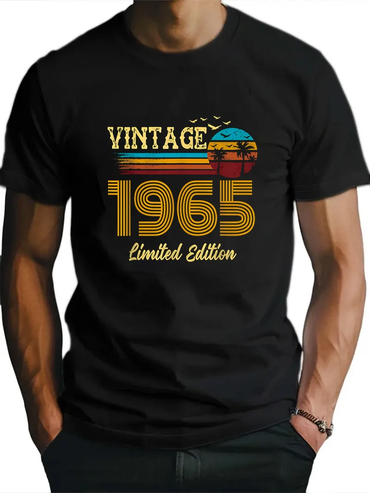 Vintage 1965 T-Shirts for Sale Men\'s T-shirt Short Sleeve Tees Loose T-shirt Man Tops New Men T shirt Cotton Print Tee