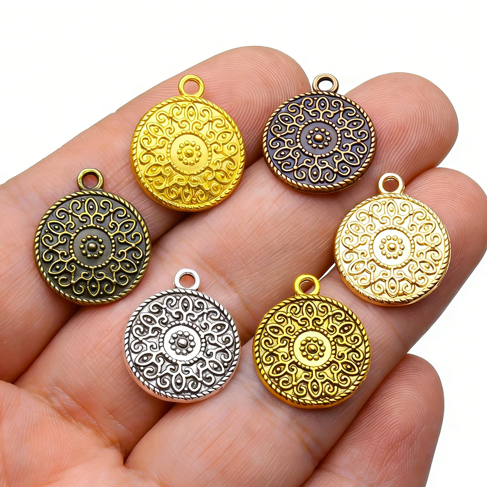 10pcs 20*17mm Antique Tibetan Silver Bronze Copper Plated Charms Pendants Bracelet Necklace Accessories Earring Flowers A173