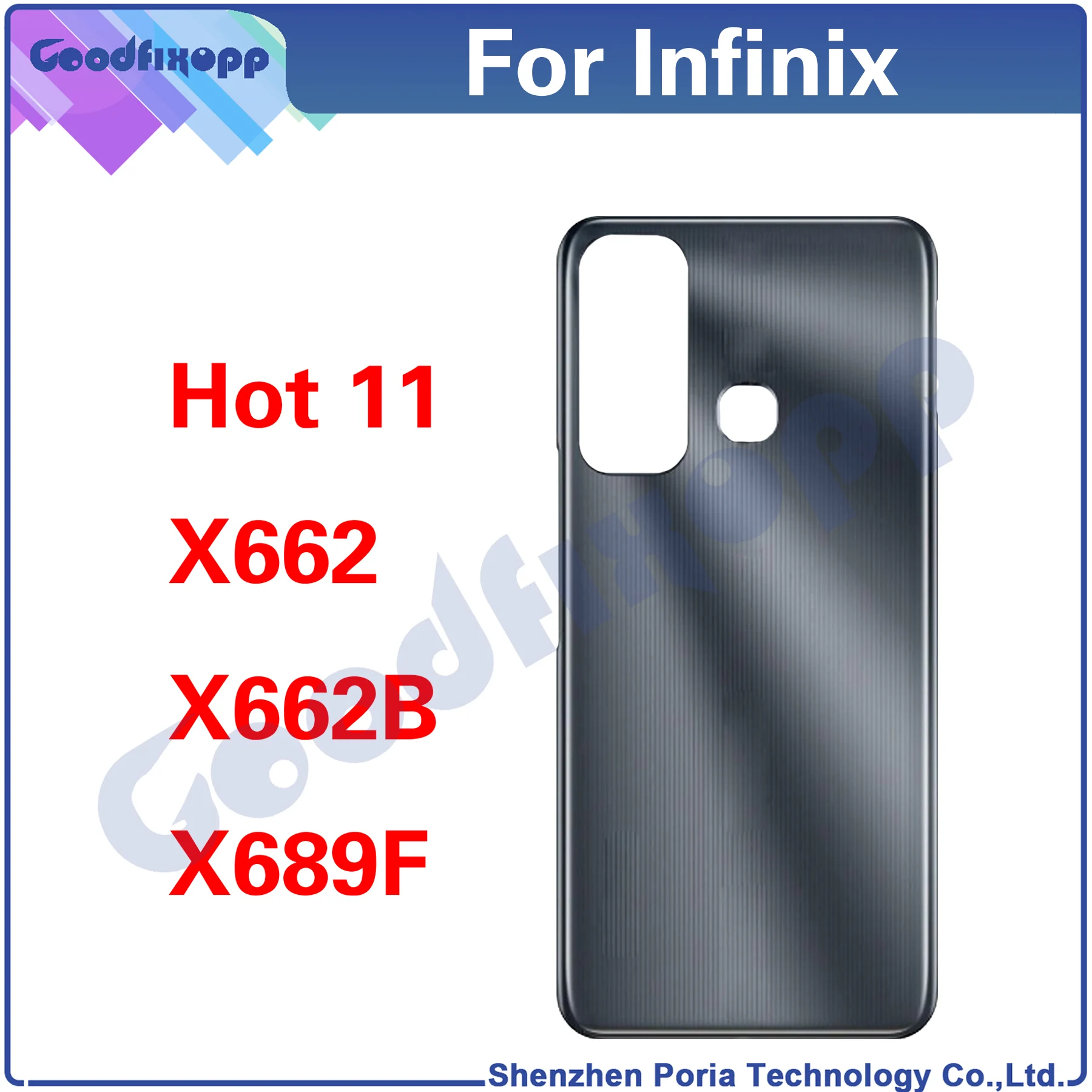 

10PCS For Infinix Hot 11 X662 X662B X689F Hot11 Rear Case Battery Back Cover Door Housing Repair Parts Replacement