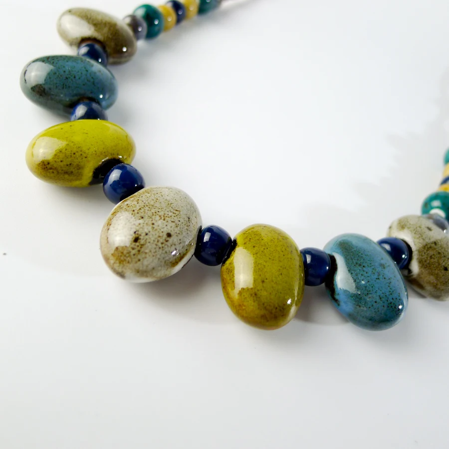 Long Rope Colorful Ceramic beads pendant Necklaces Handmade DIY fashion Necklace for women #EY202