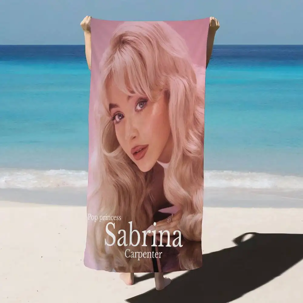 Singer S-Sabrina C-Carpenter Beach Towel Colorful Bath Towels for Girl Microfiber Quick Dry Sand Free Beach Yoga Spa Gym Pool
