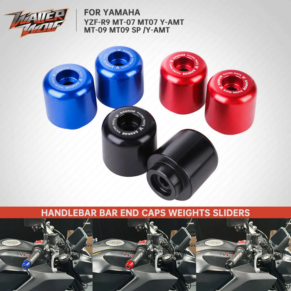 

Черный, синий, красный мотоциклетный руль, весовые колпачки, заглушки для Yamaha MT-09 MT09 SP 2021-2023 MT-07 MT07 YZF R9 2025 Bar Slider