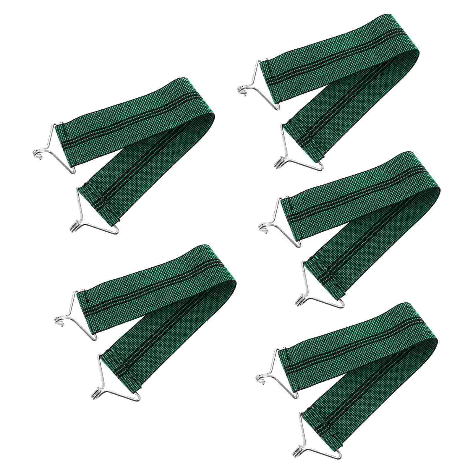 5 Pcs Beach Loungers Reinforcement Strap Recliner Foldable Chair Reinforced Belts 37X4.5cm Elastic Band Green Anti-break