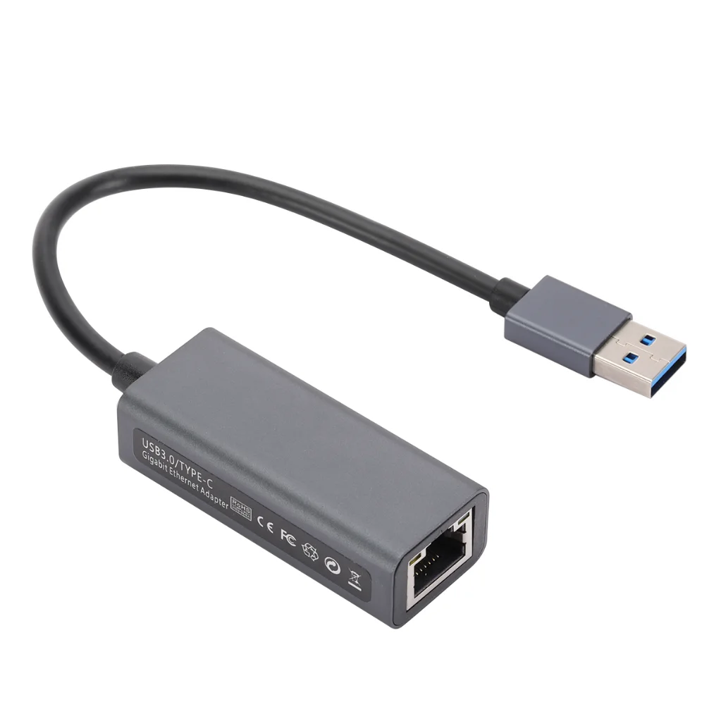 USBケーブル3.0ギガビットイーサネットアダプター,LAN 10/3.0/100 mbps USB 1000,ノートブックネットワーク用