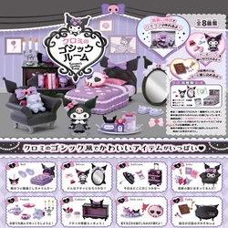 Sanrio Kuromi The Gothic Room Miniature Scene Blind Box Doll Cartoon Toy Model Ornaments Figures Children Christmas Gifts