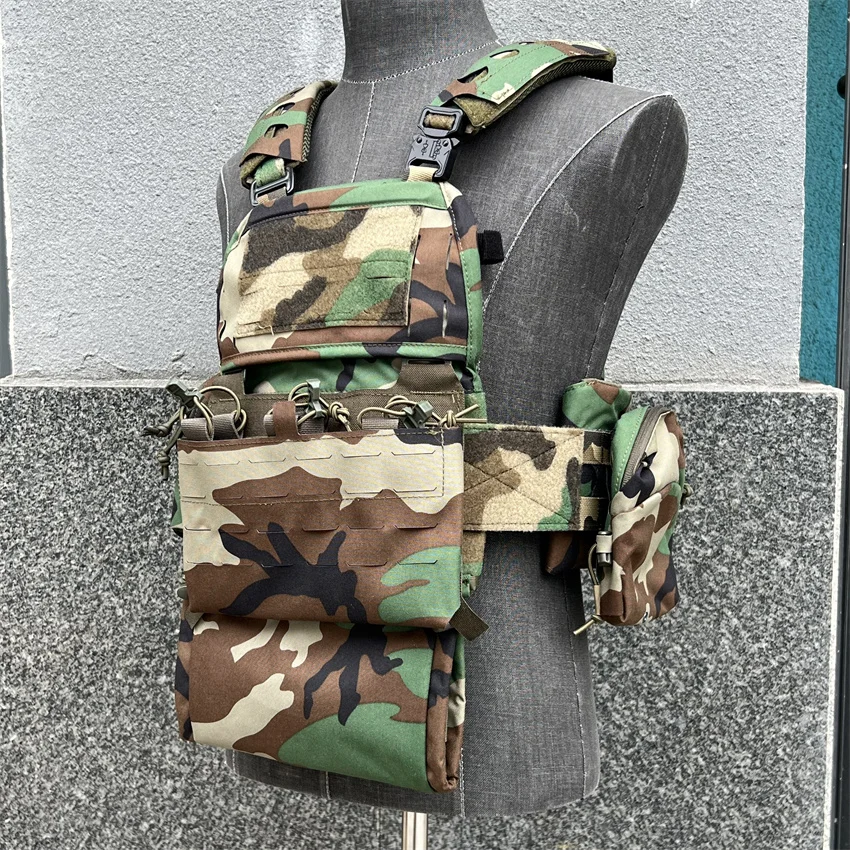 Tactical Tom Jungle Tiger Camouflage Woodland V5 PC Load Large Quick Detachment Tactical Vest Training Protective Vest