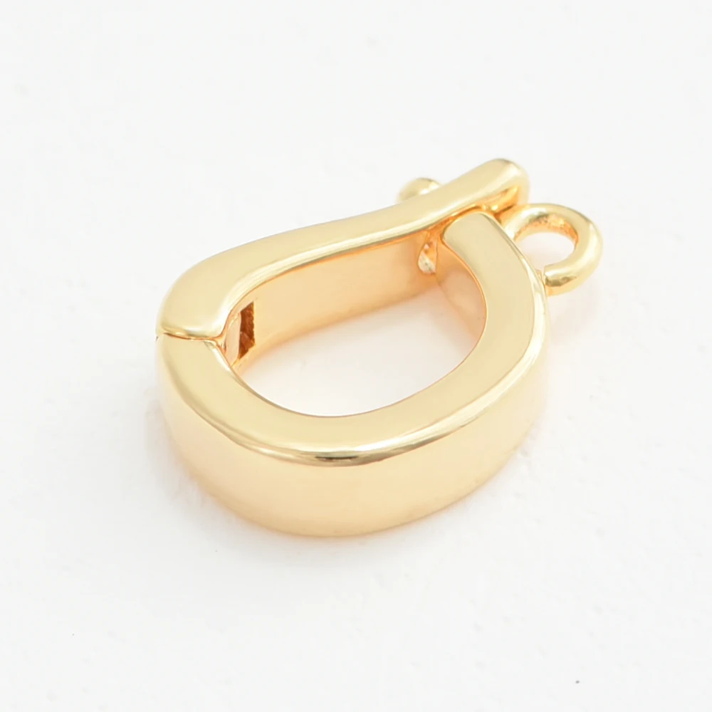 1PCS 18K Gold Plated Pendant Bail Clasps Connector Fastener DIY Accessories Hinged Necklace Enhancer Jewelry Materials For Women