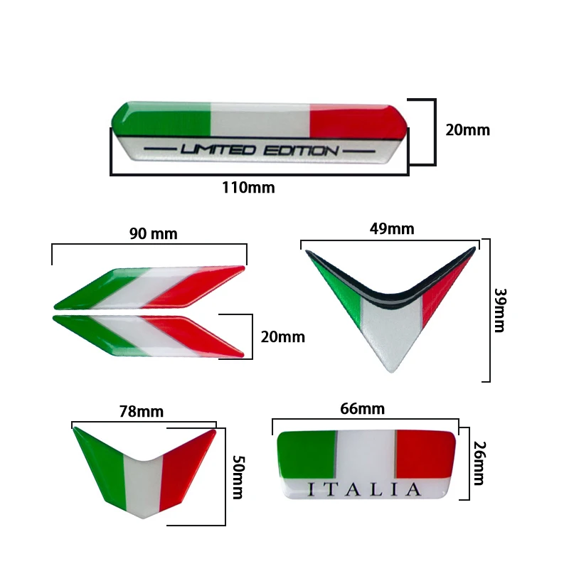 3D Motorcycle Decoration Stickers Front Fairing Decals Italy Flag Stickers Case Sprint Flag Waterproof Fuel Tank Trim