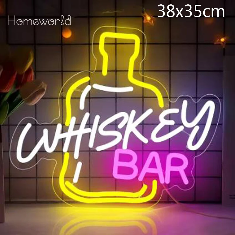 

Whiskey Bar Neon Sign Dimmable Neon Light Sign for Wall Decor USB Powered LED Light Up Sign for Home Beer Cafe Club Party Gift