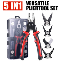 5 IN1 Multifunctional Wire Stripper Diagonal Pliers Steel Wire Plier Replaceable Wire Long Nosed Pliers Stripping Pliers