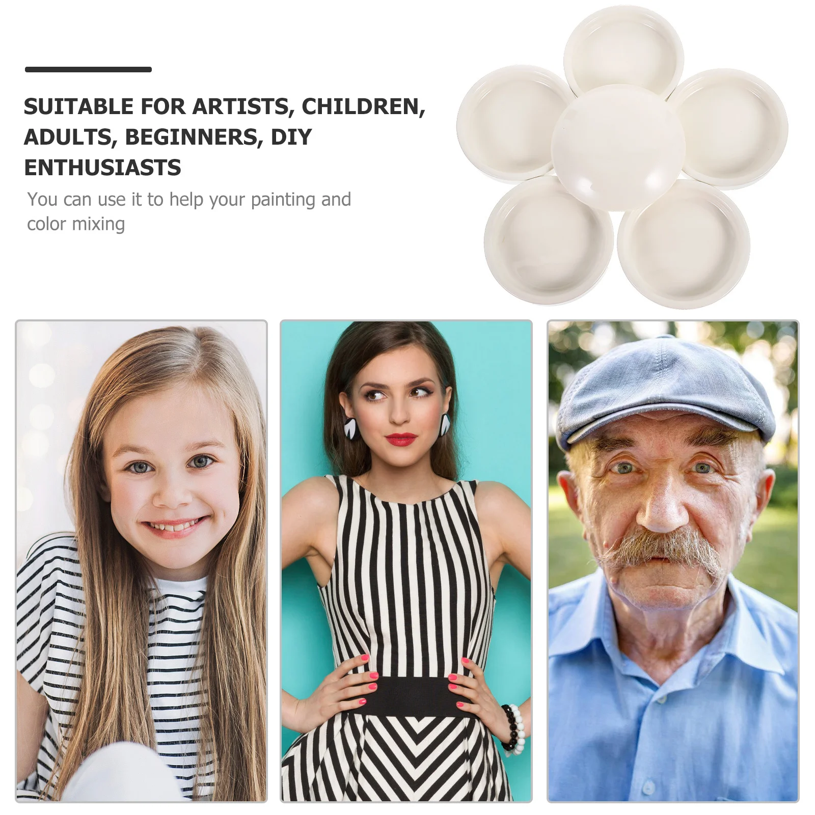 

1Set Practical Ceramic Mixing Trays Space Saving Design Interesting Shapes Perfect for Painting Drawing Art Projects