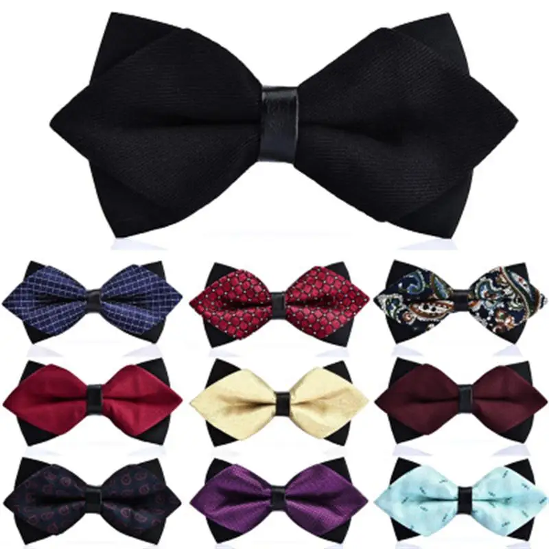 

sharp Bowtie business bowties Pointed Bow Tie Adjustable plaid paisley Excellent quality polyester bowknot promotion