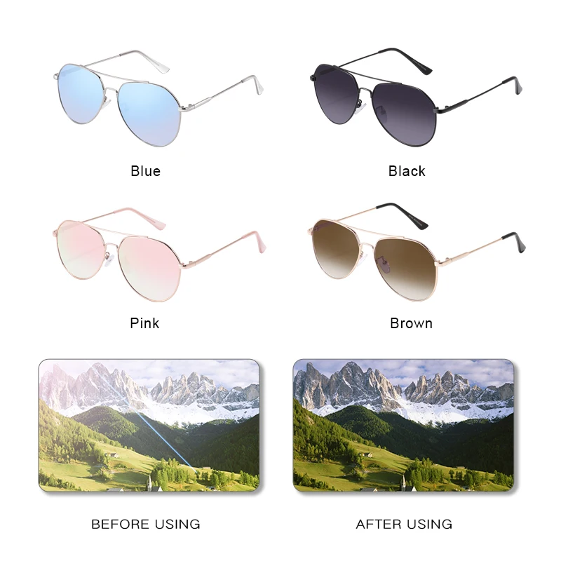 PARZIN New Pilot Sunglasses Women Driving Alloy Frame UV400 Mirror Women Sunglasses Men Brand Designer Fashion High Quality