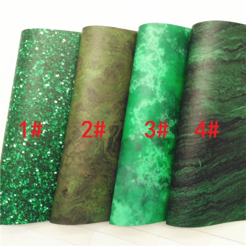 Green Synthetic Leather Smooth Faux Leather Fabric Sheets for DIY Earrings Bows Bags 21x29cm A4 size MB484