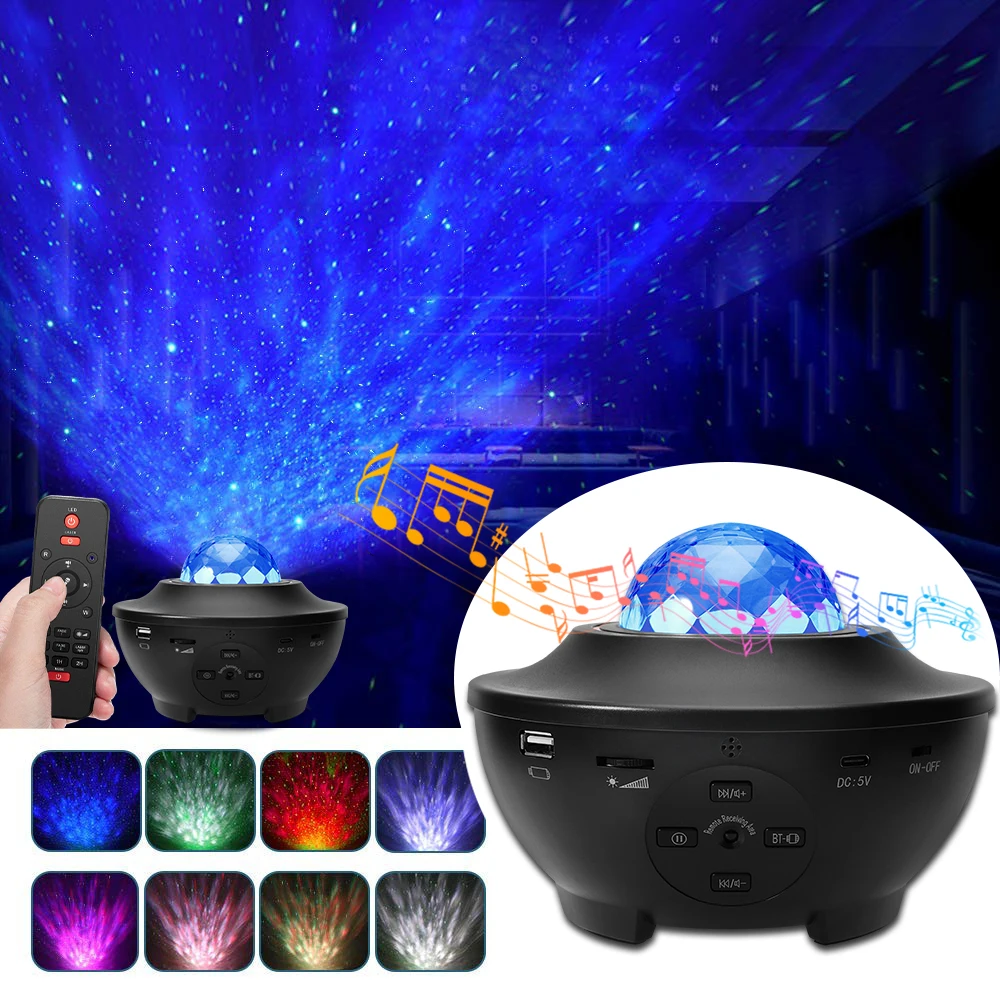 Star Projector Galaxy Night Light Projector, with Remote Control&Music Speaker, Timer, Starry Light Projector