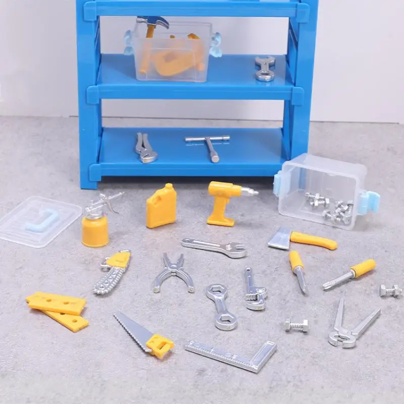 .New Sale.30Pcs 1/12 Scale Dollhouse Workshop Accessories Realistic Miniature Tool Set For DIY Diorama Scene Decoration