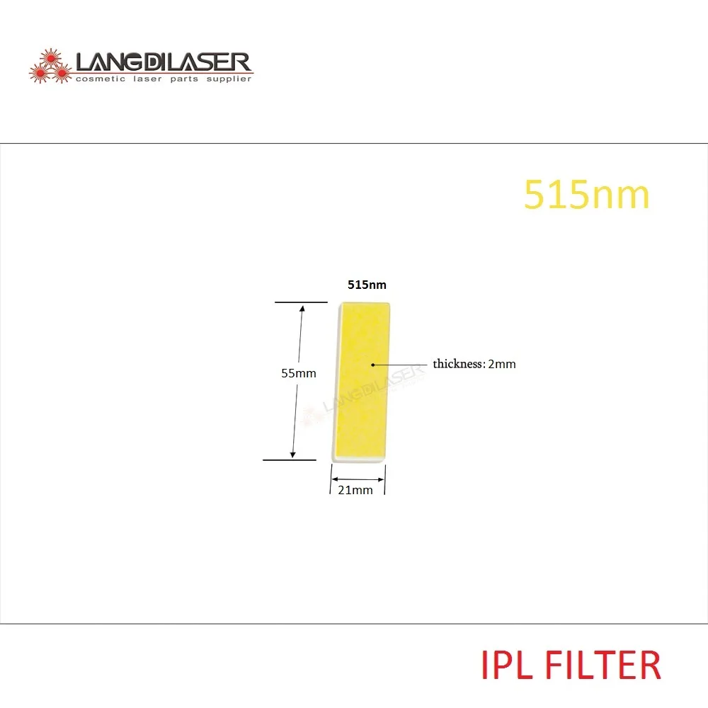 

Фильтр 515nm/Размер: 55*21*2 мм/оптический фильтр для IPL/фильтр для омоложения кожи/фотофильтры