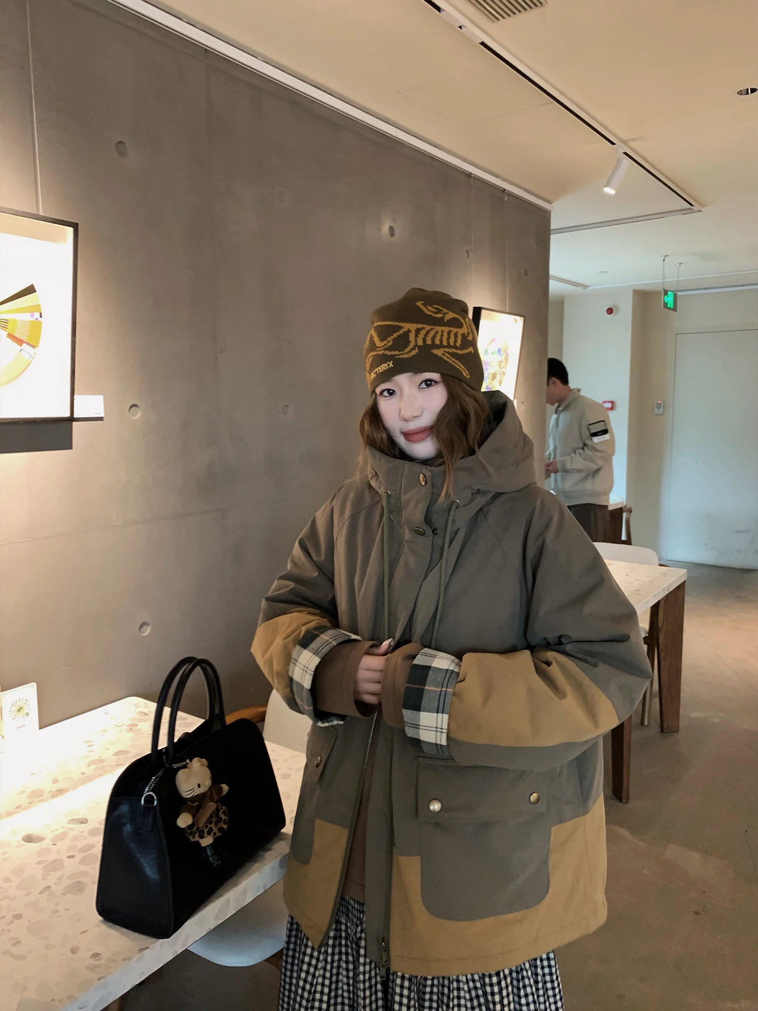 

Женское утепленное пуховое пальто-куртка Color Blo Barn Sle с капюшоном, винтажное, свободного кроя, на молнии, с длинными рукавами, для повседневной носки