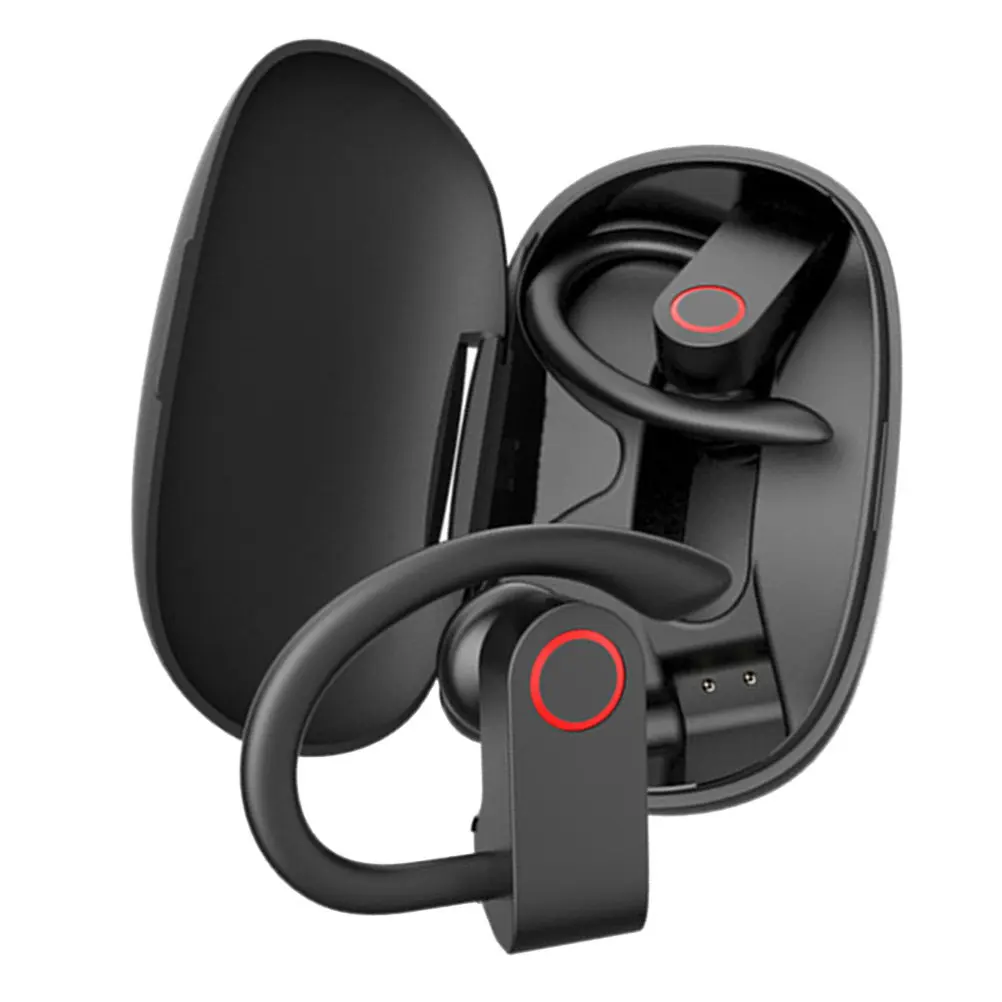 

1Set Earbuds Hanging Type for All Ear Shapes Single Double Ear Mode Fast Auto Power on Off Charging Case Hd