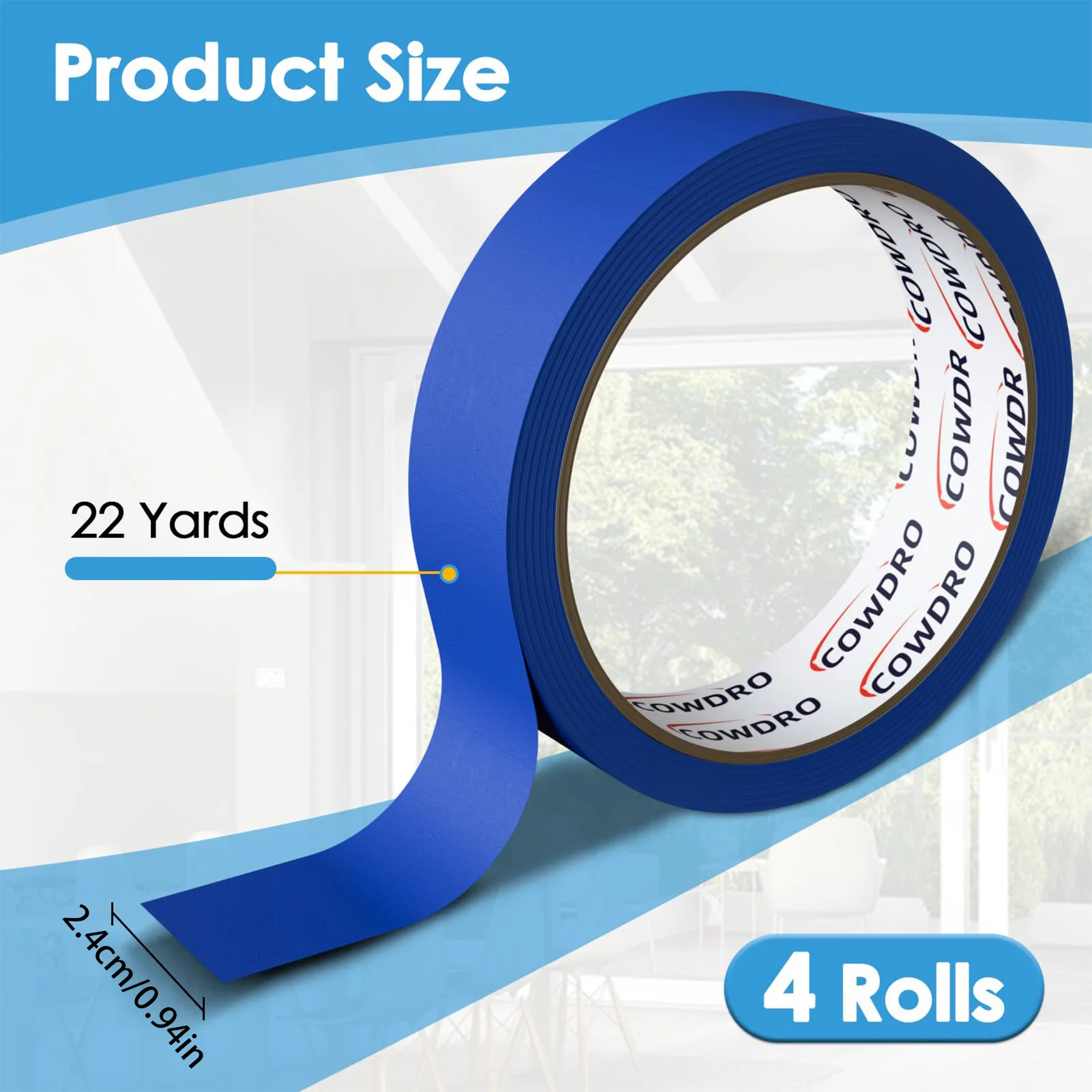 

4 Rolls Colored Packing Tape Adhesive Sealing Tape for Shipping Boxes Moving Storage Strong Stick